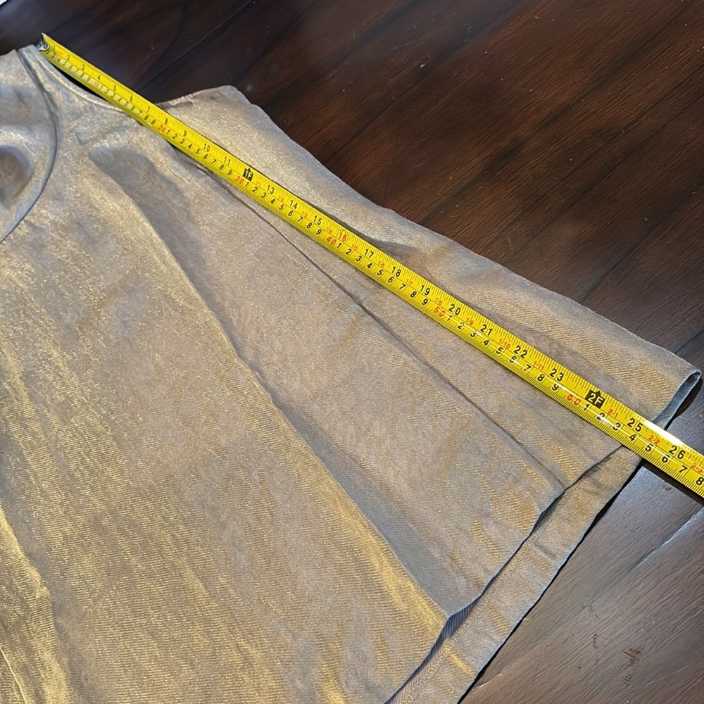 Ann Taylor Gold Shimmer Elegant Cowl Neck Sleeveless Zipper back Top - Picture 10 of 10